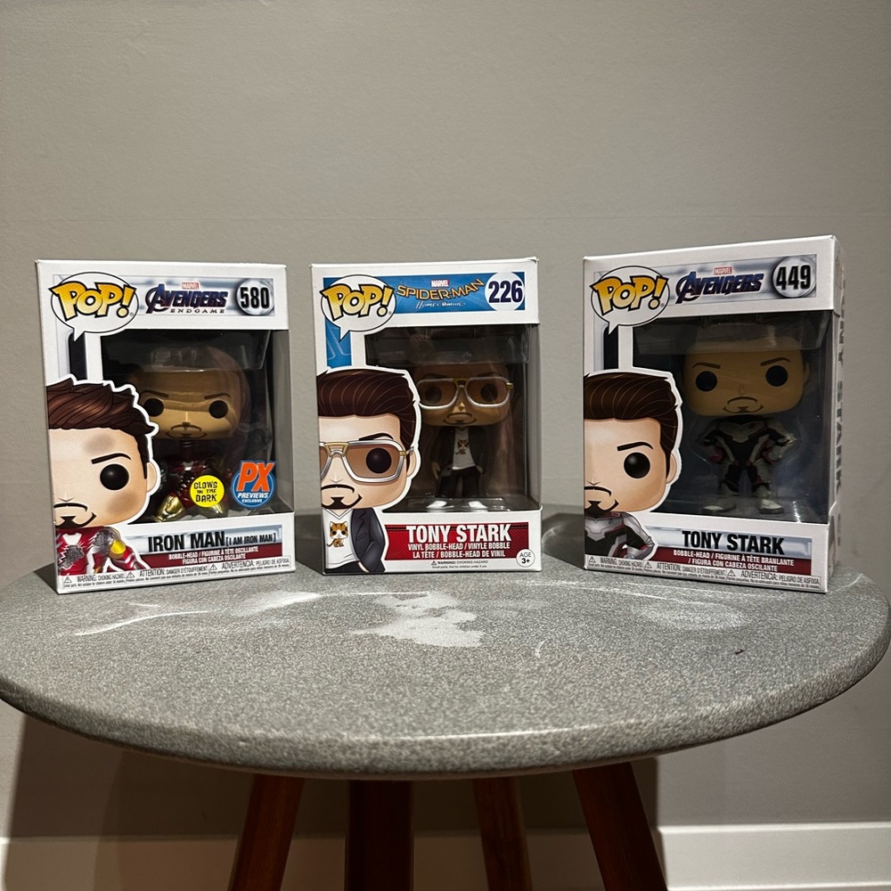 Funko Pop! Iron Man and Tony Stark Figures